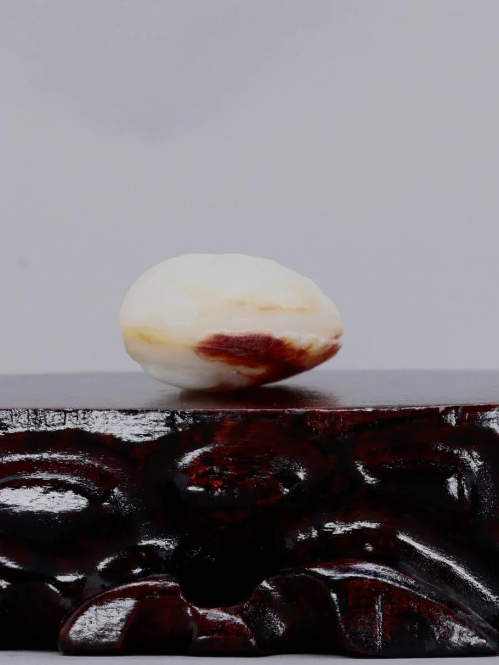 Chinese White Hetian Jade Pendant w Rooster & Ruyi